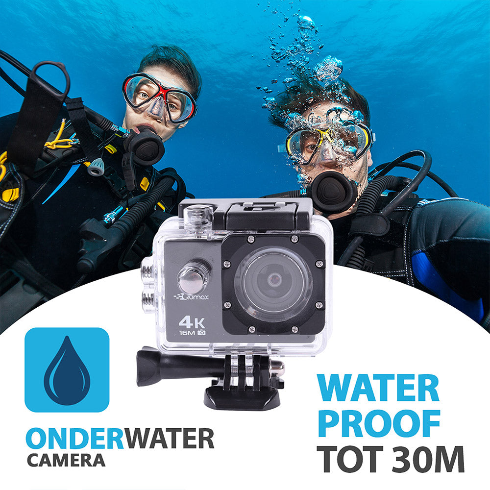Qumax 4K Action Camera met Accessoires