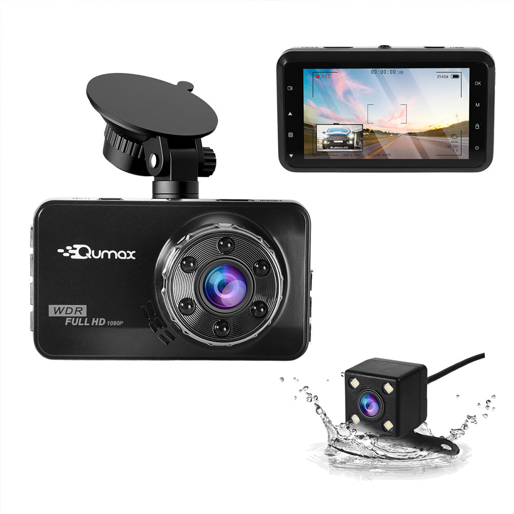 Qumax Dashcam auto – Voor en Achter Camera – Full – Parkeersta