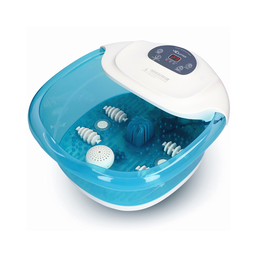 Qumax Elektrisch Verwarmd Voetenbad met massage Rollers – Voetmassage met Vibratie en Bubbels